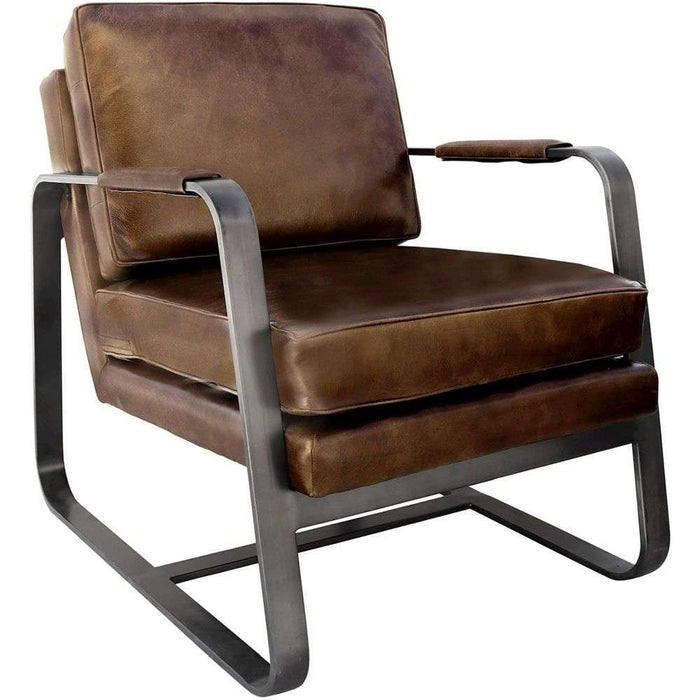Boston Leather & Iron Armchair