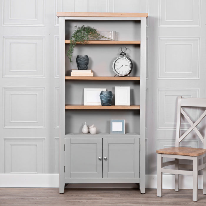 Cotswold living wide bookcase with lower cupboard