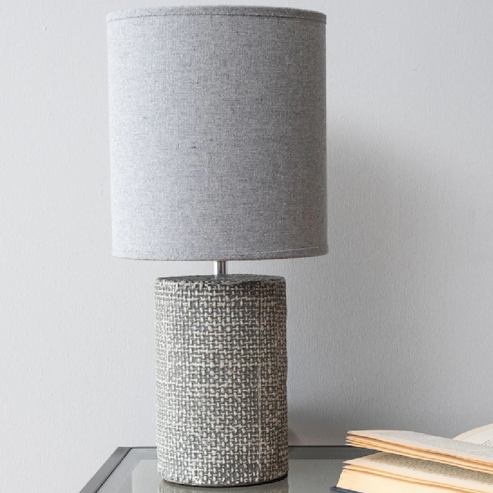 Libra Interiors Small Textured Porcelain Table Lamp