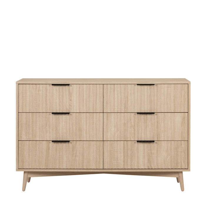 Enzo Oak 6 Drawer Grooved Chest