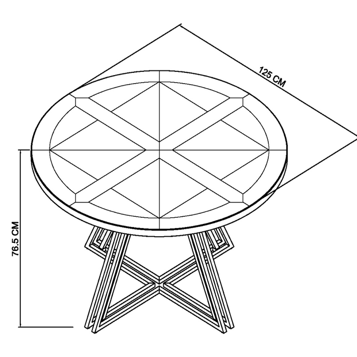 Athena Fumed Oak 4 Seater Circular Dining Table