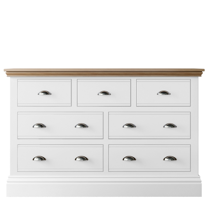 New England Painted 3 + 4 Wide Drawer Chest Large