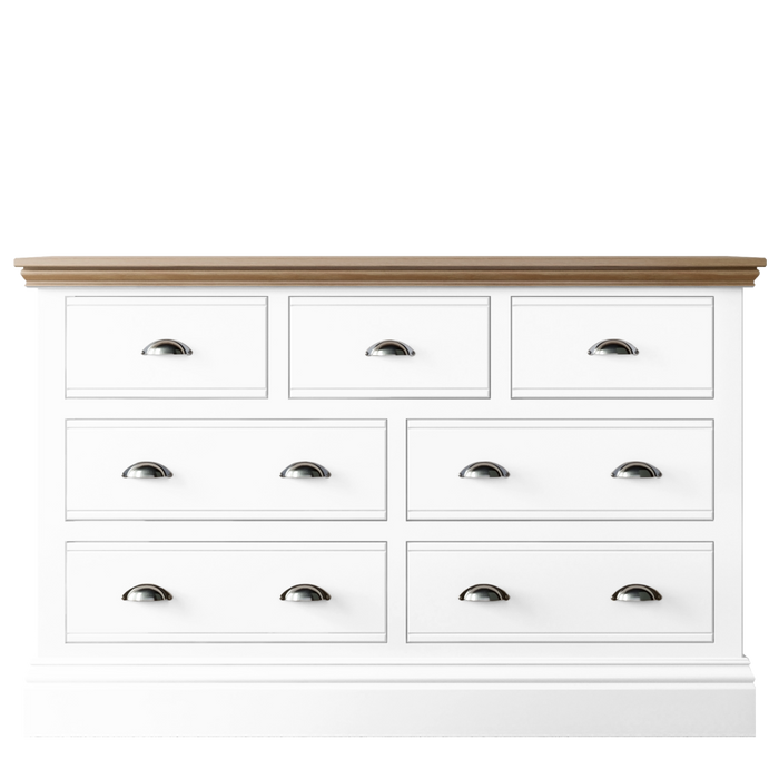 New England Painted 3 + 4 Wide Drawer Chest Large