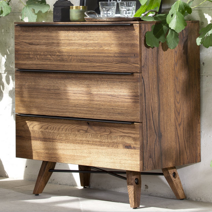 Venice Solid Oak 3 Drawer Chest of Drawers