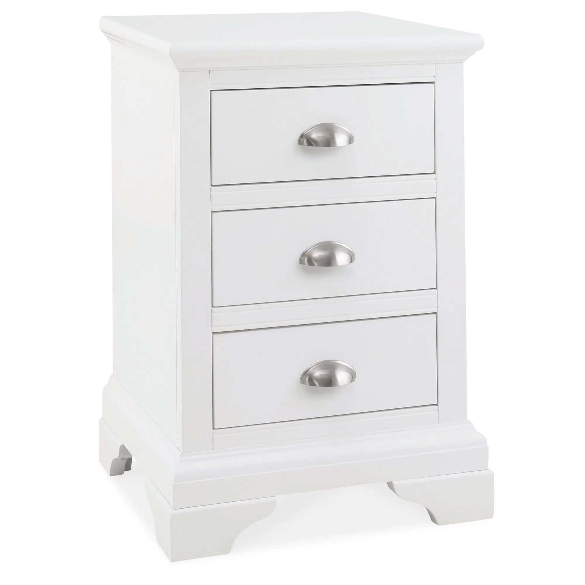 Hampstead White 3 Drawer Bedside Table