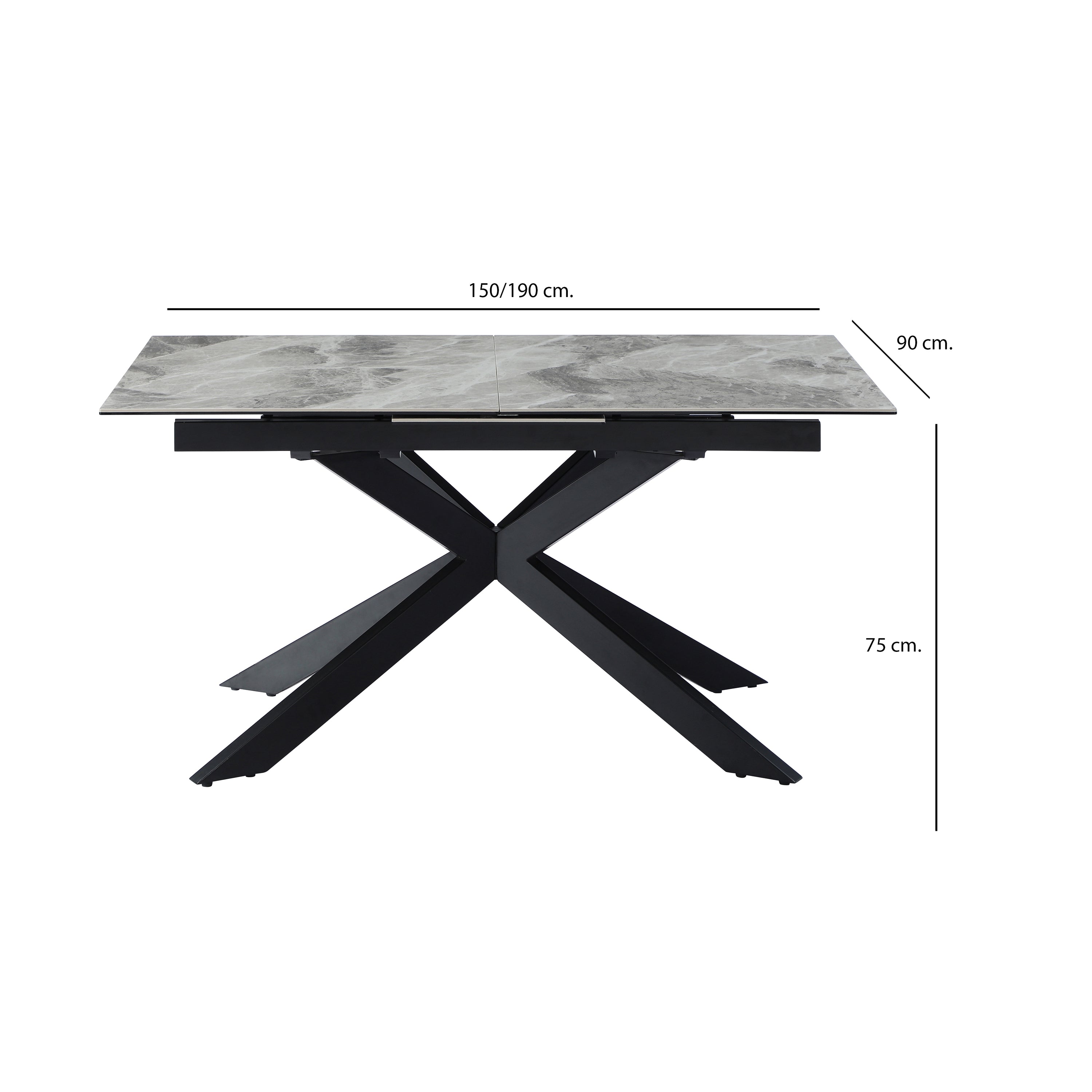 Apollo Grey Ext Dining Table APO04