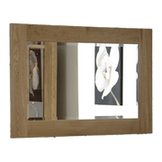 Torino solid oak 900 mm x 600 mm bevelled mirror