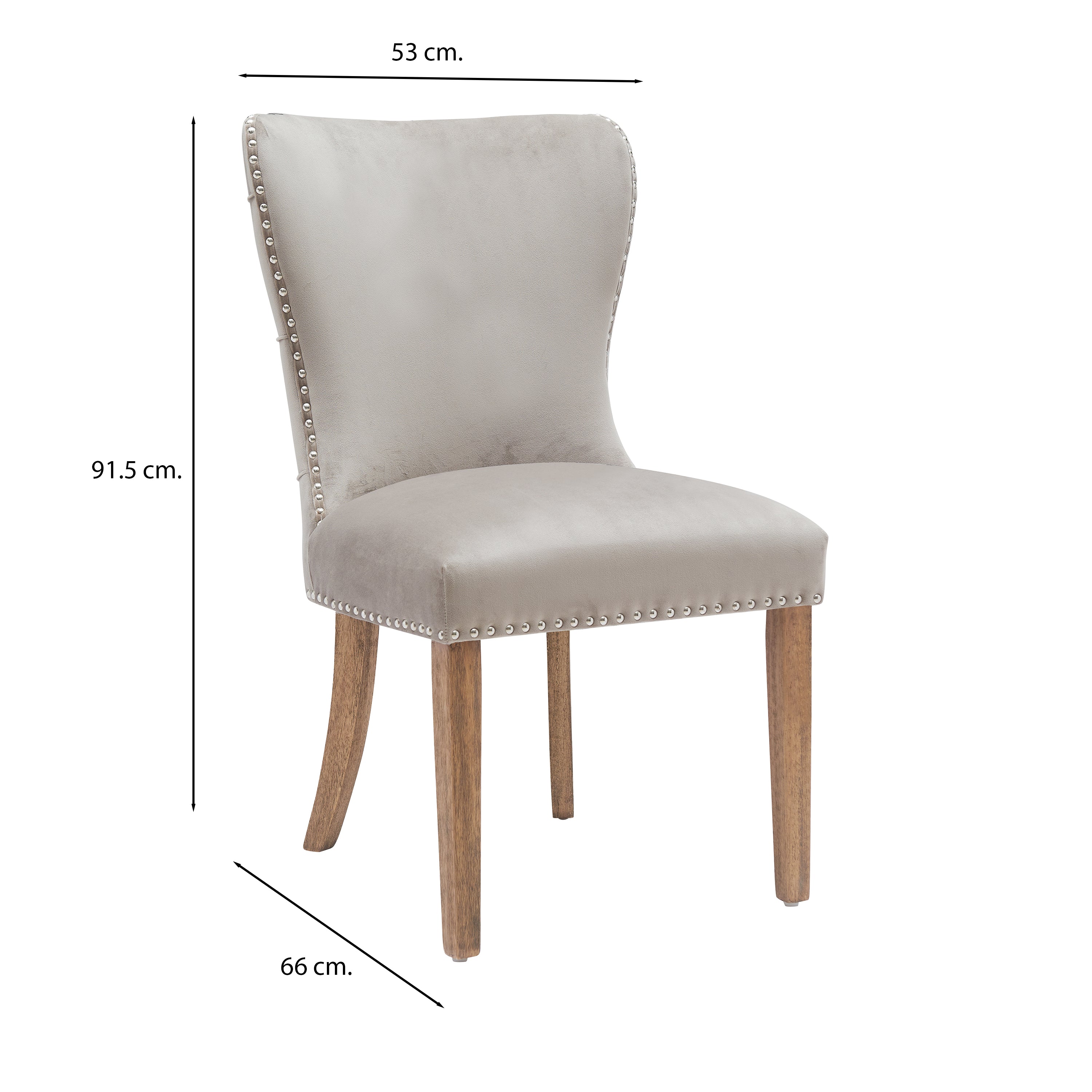Button Back Taupe velvet dining chair