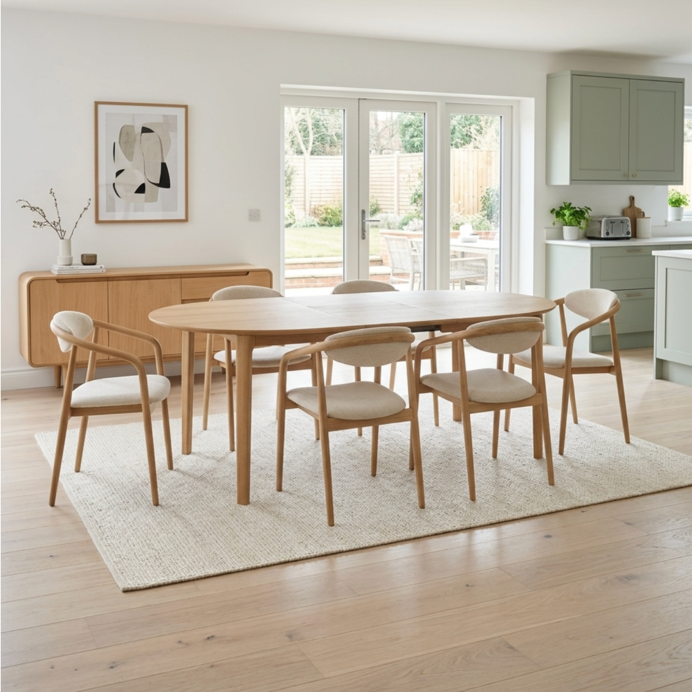 G Plan Winchester 130 - 170cm D-End Extending Dining Table Chair option Isabelle