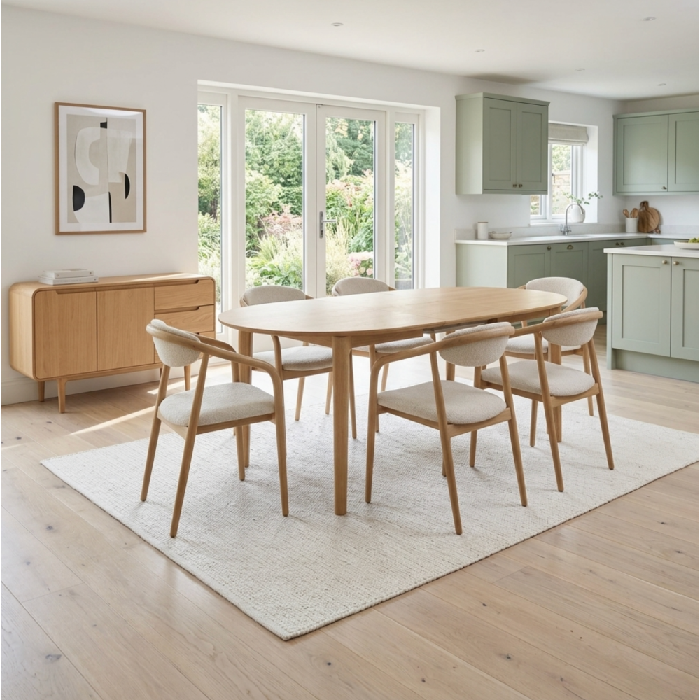 G Plan Winchester 130 - 170cm D-End Extending Dining Table Chair option Isabelle