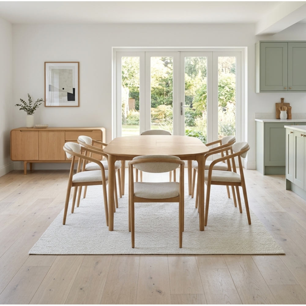 G Plan Winchester 130 - 170cm D-End Extending Dining Table Chair option Isabelle