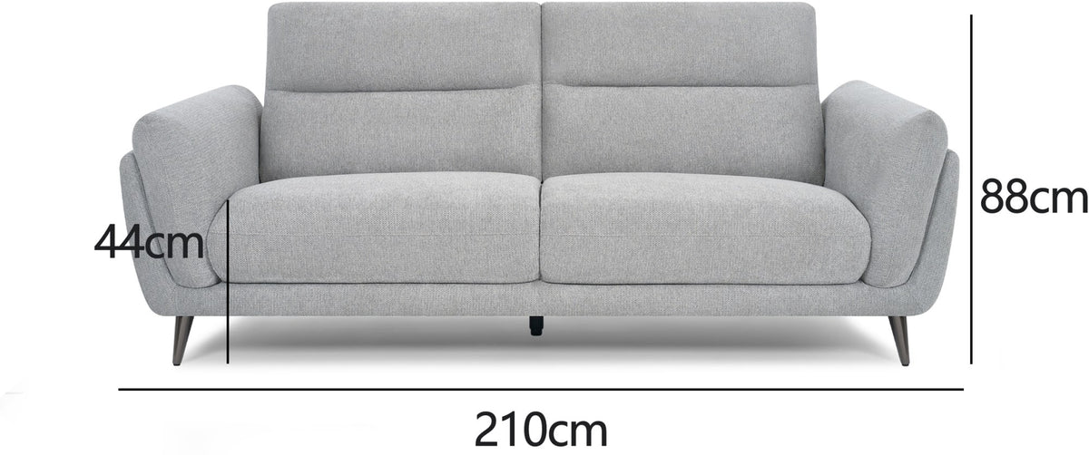 Mara - 3 Seater Sofa in Light Grey