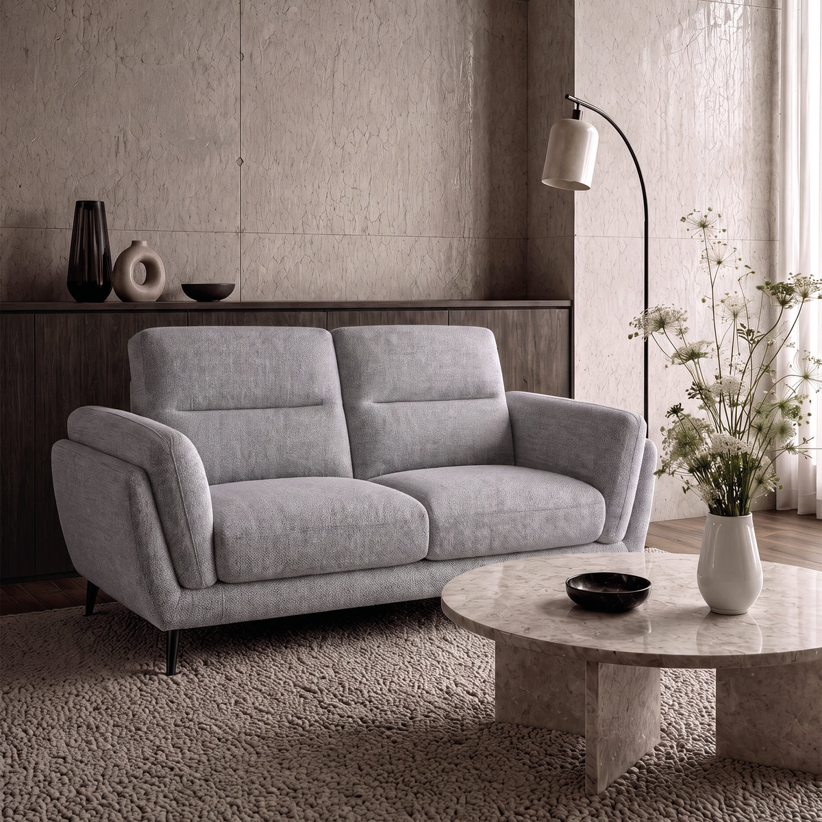 Mara - 2 Seater Sofa in Light Grey