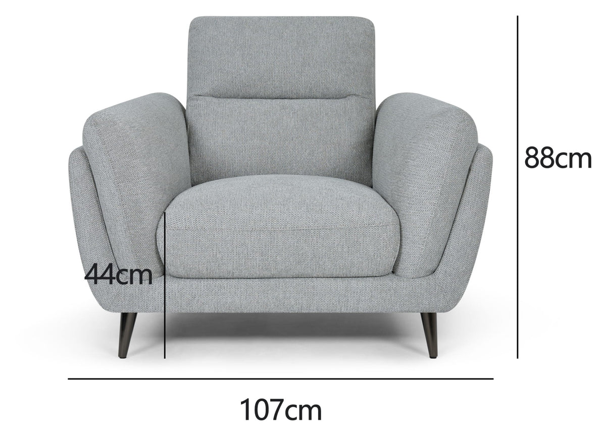 Mara - Armchair in Light Grey