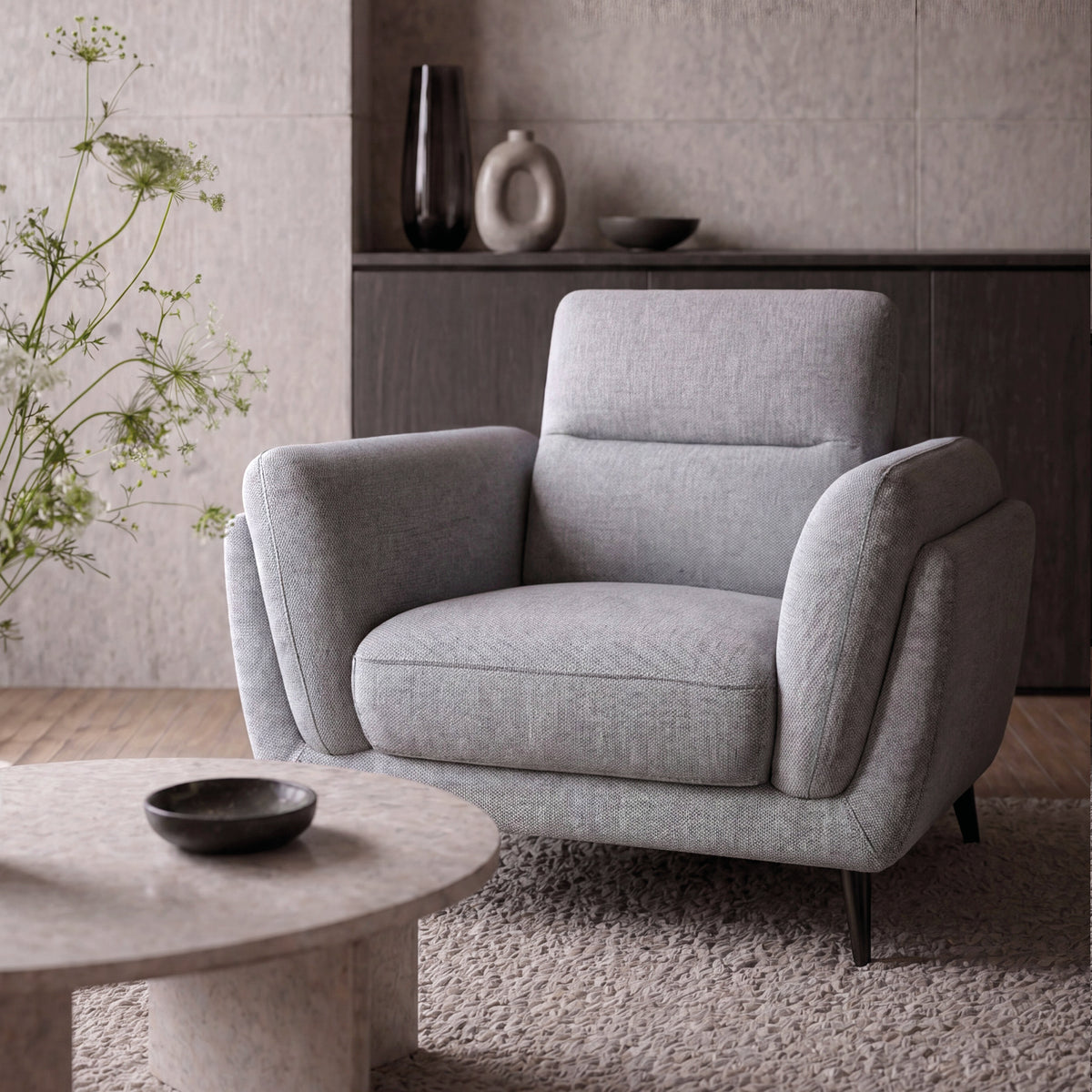 Mara - Armchair in Light Grey
