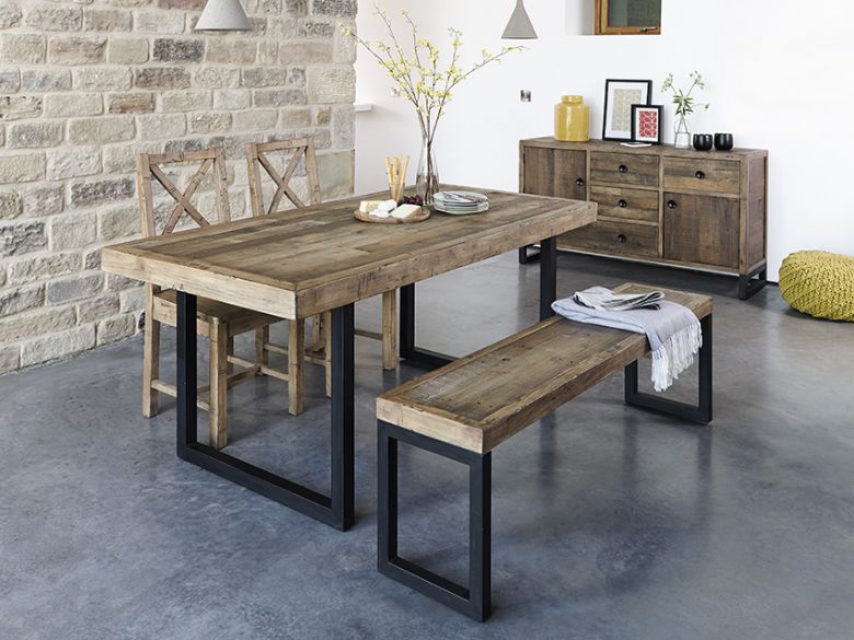 Halstein 140cm Reclaimed Extending Dining Table