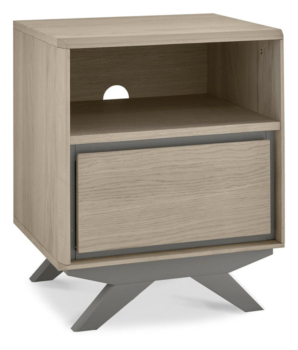 Brunel Scandi Oak & Dark Grey 1 Drawer Nightstand