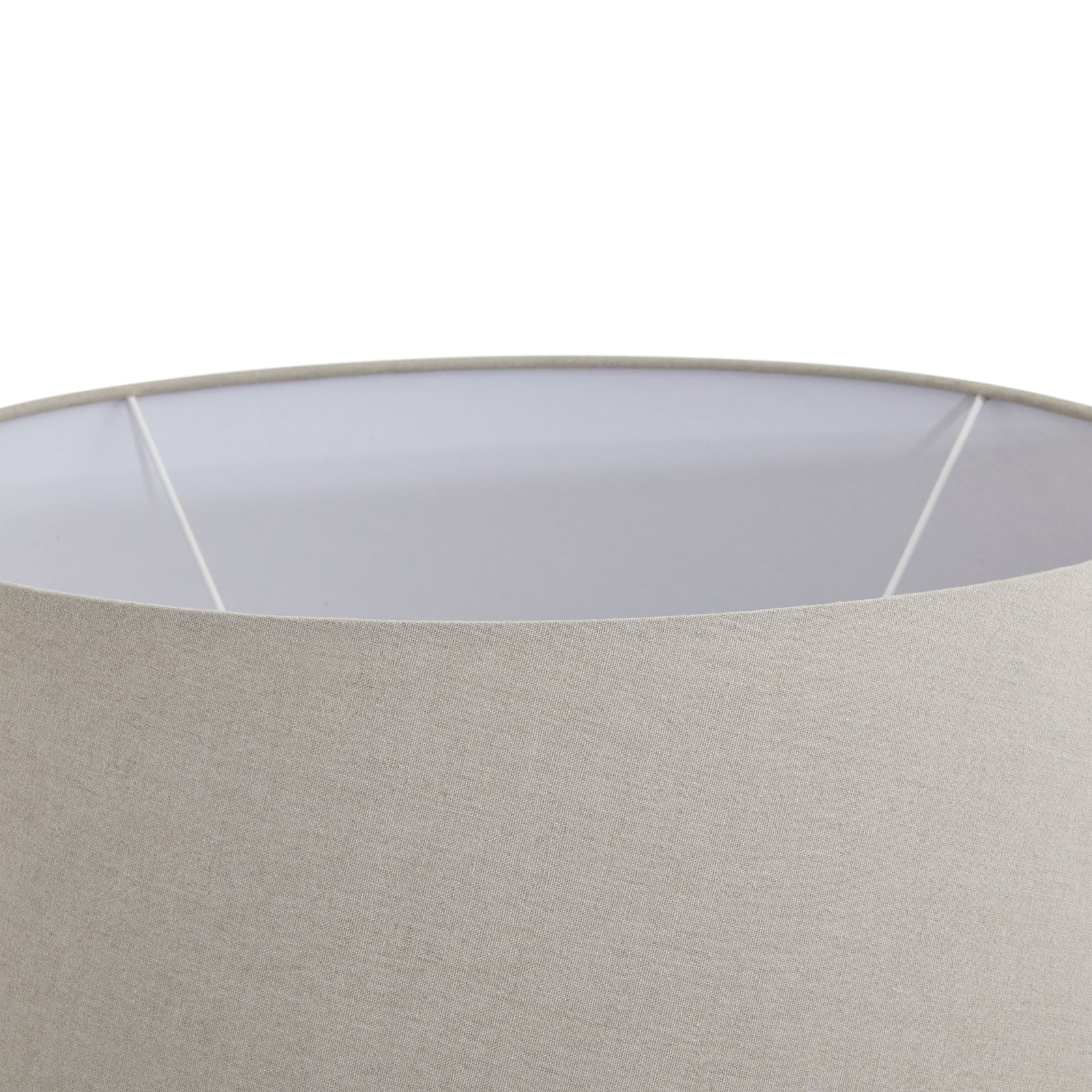Darcy Antique White Round Table Lamp With Linen Shade