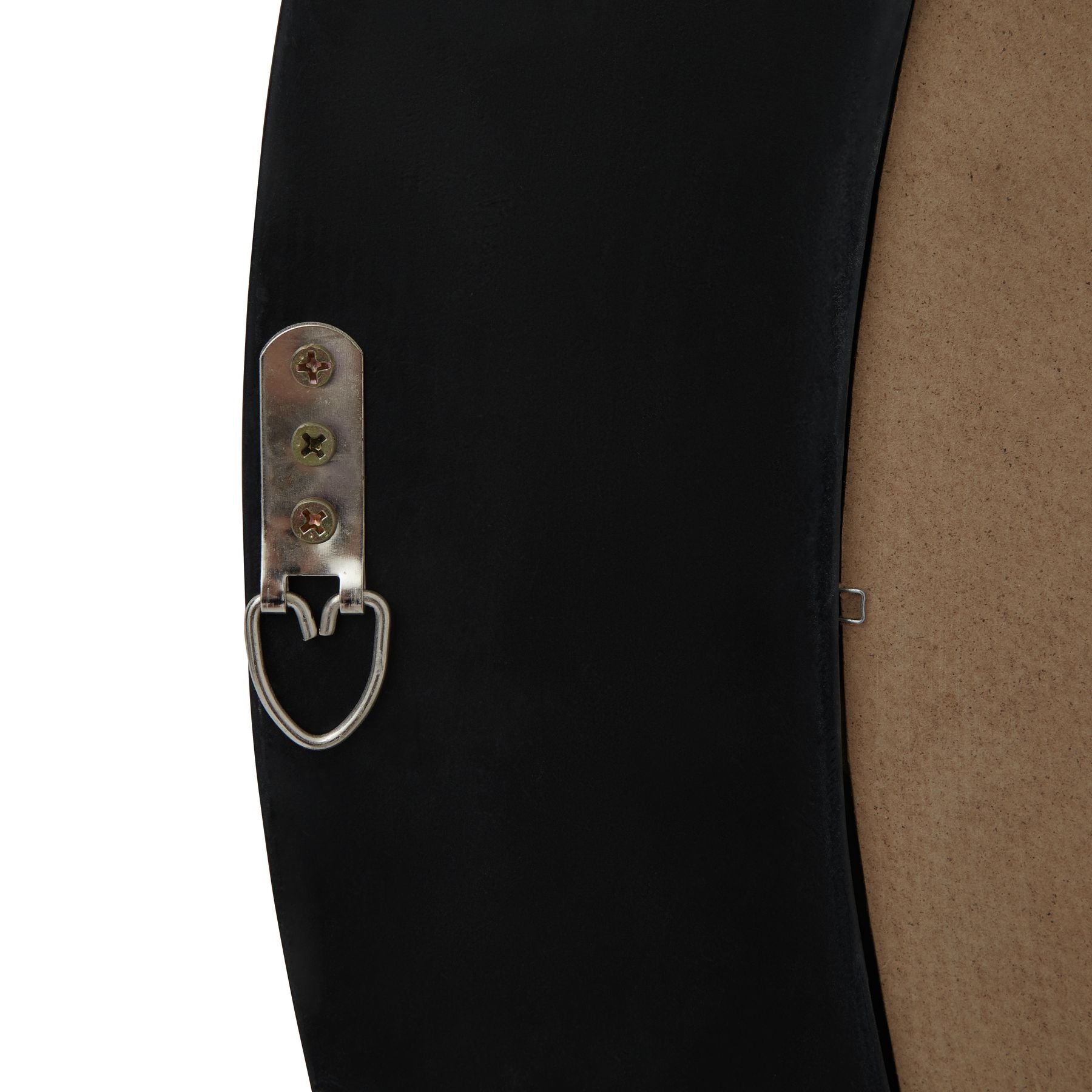 Black Wood Round  Framed Mirror