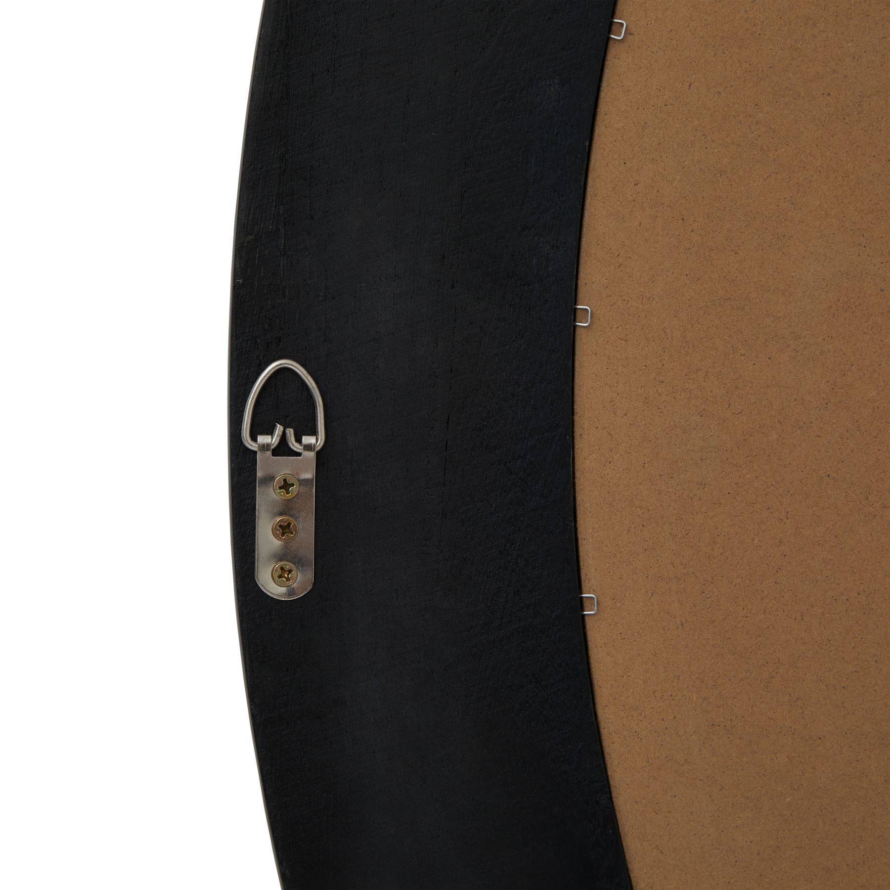 Black Wood Round Large Framed Mirror