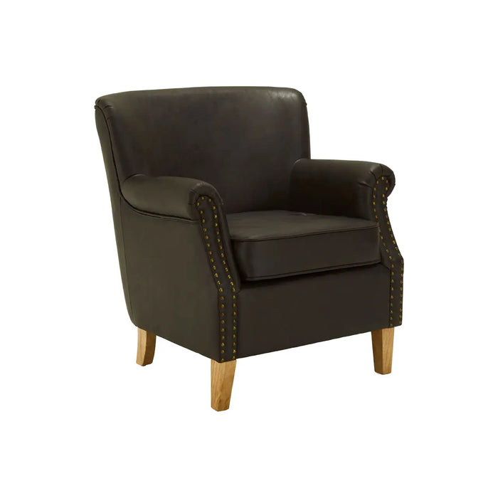 Trinity Brown Leather Effect Armchair