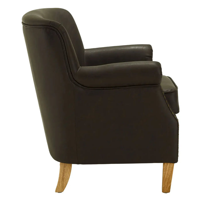 Trinity Brown Leather Effect Armchair