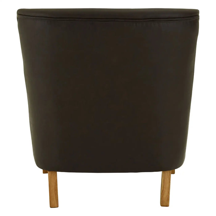 Trinity Brown Leather Effect Armchair