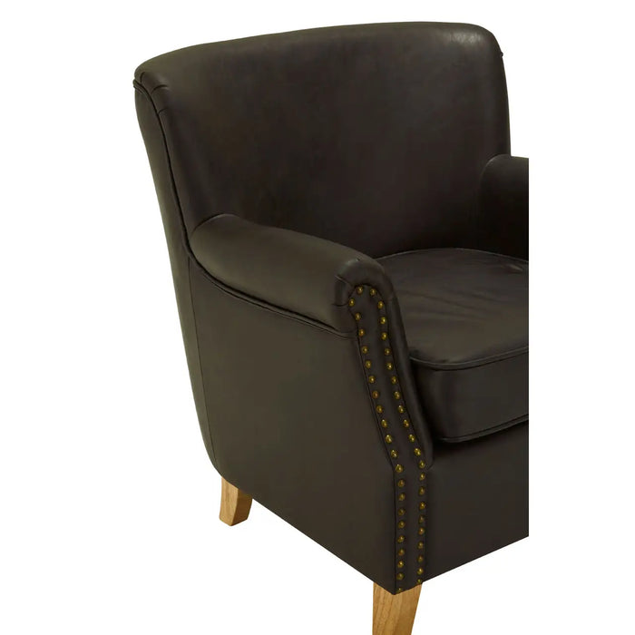 Trinity Brown Leather Effect Armchair