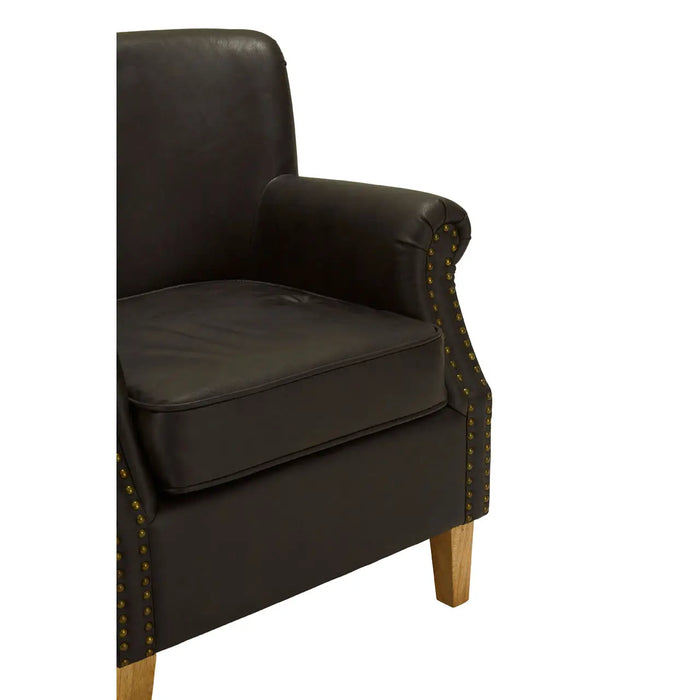 Trinity Brown Leather Effect Armchair