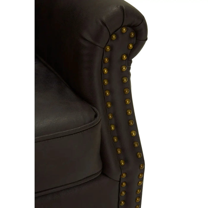 Trinity Brown Leather Effect Armchair