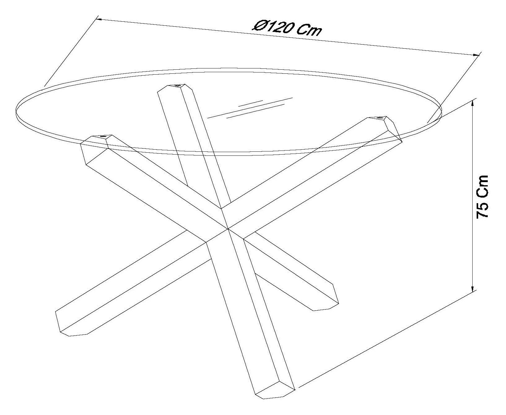 Lyon oak Glass top round table