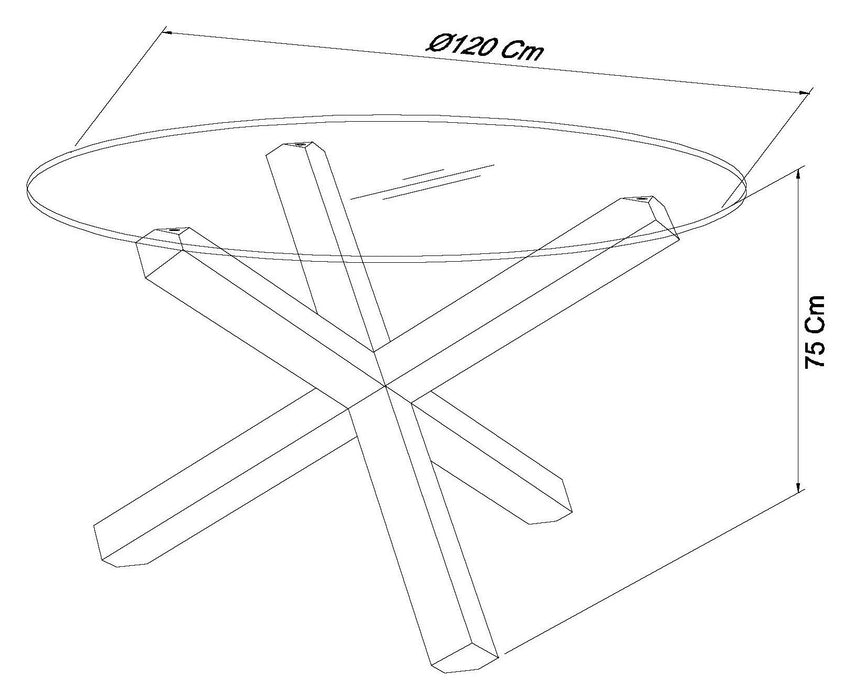 Lyon oak Glass top round table