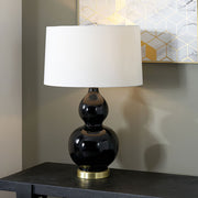 Copy of Gatsby Black Ceramic Table Lamp With Brushed Gold Metal Detail