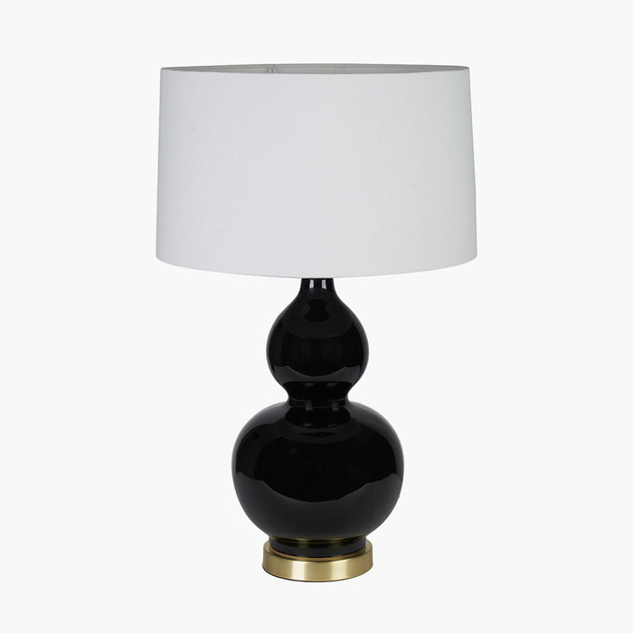 Copy of Gatsby Black Ceramic Table Lamp With Brushed Gold Metal Detail