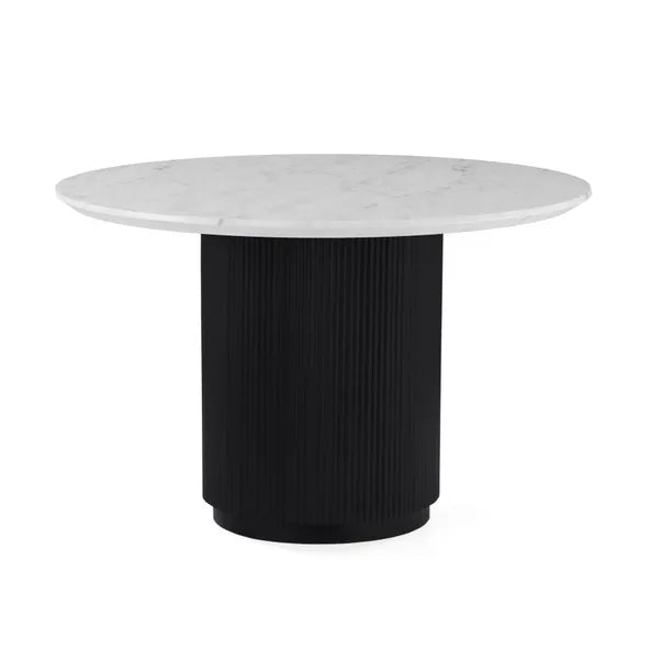 Lucas Black  Mango Round Fluted Dining Table