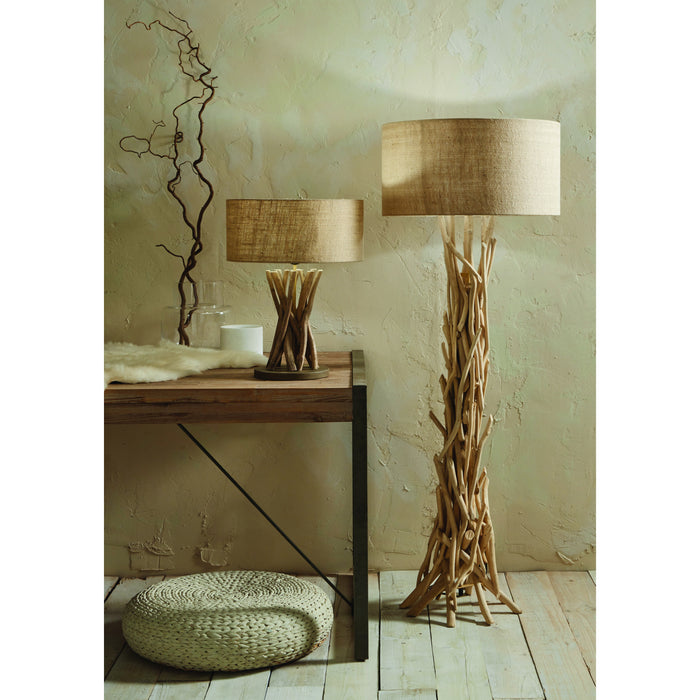 Drift Wood Floor Lamp with Natural Jute Shade