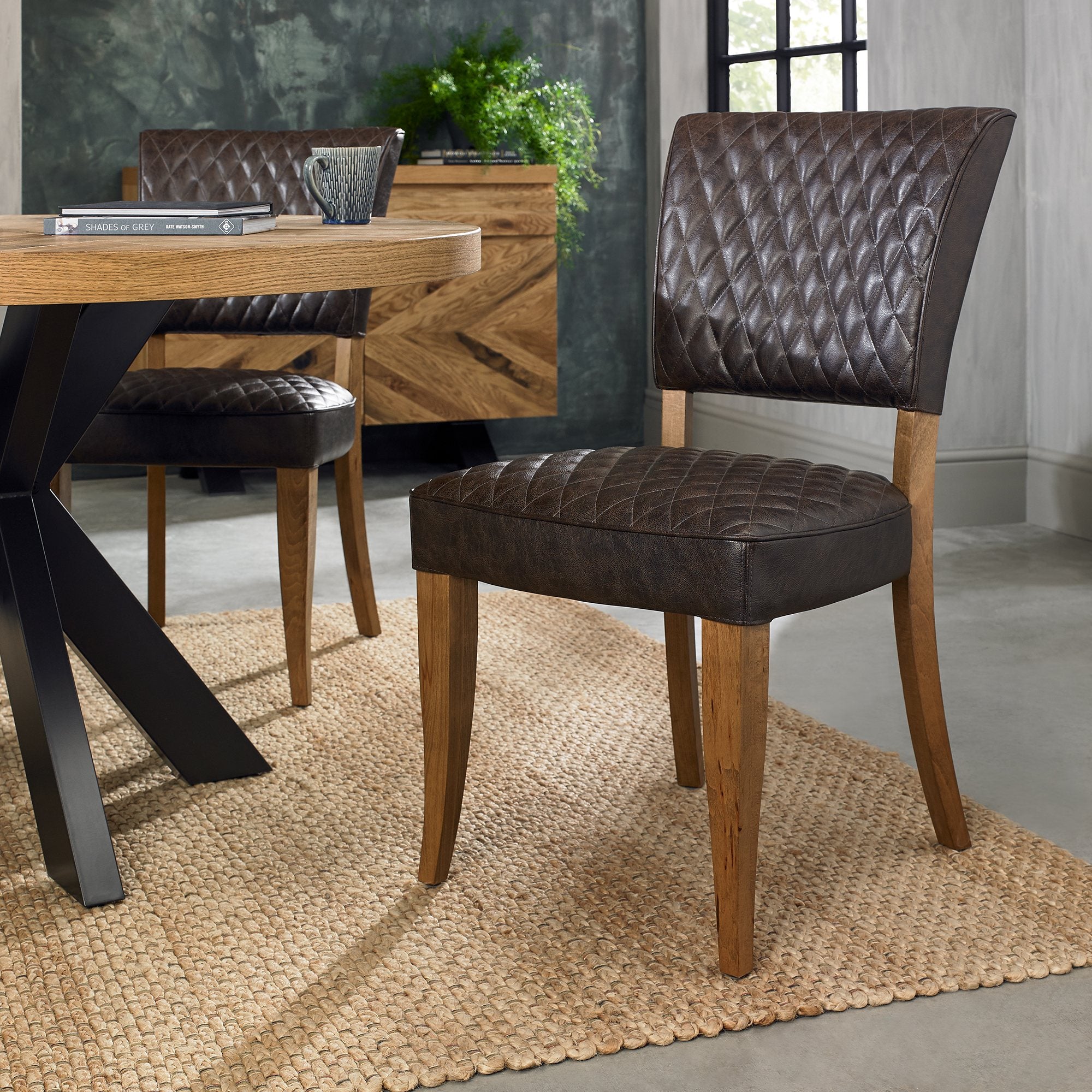 Logan Rustic Oak Upholstered Chair