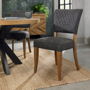 Logan Rustic Oak Upholstered Chair