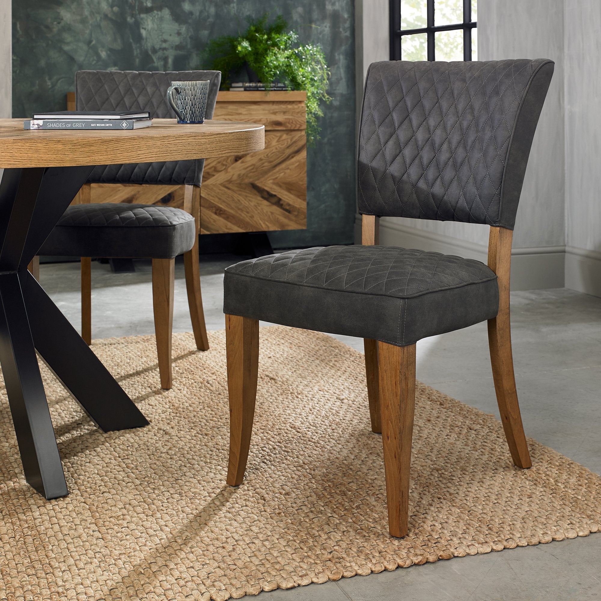 Logan Rustic Oak Upholstered Chair