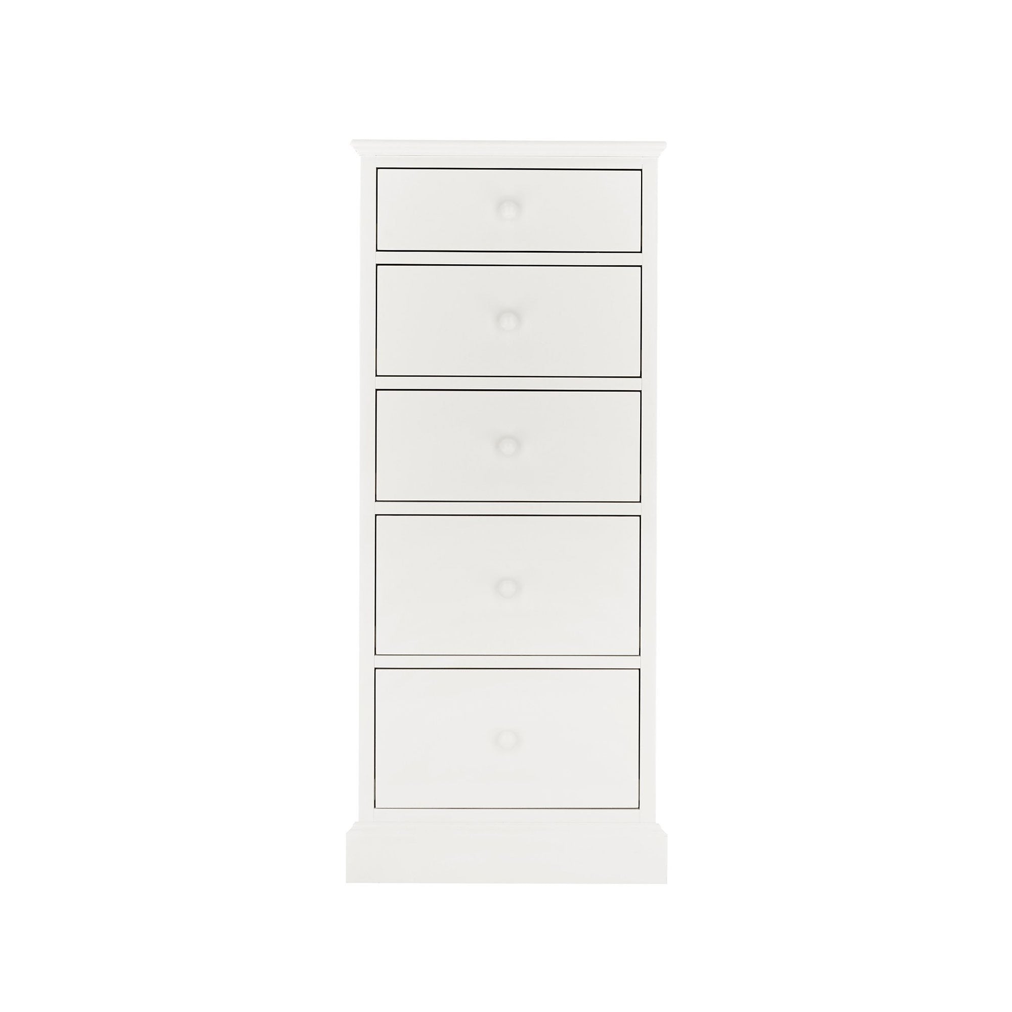 Ashby White 5 Drawer Tall Chest