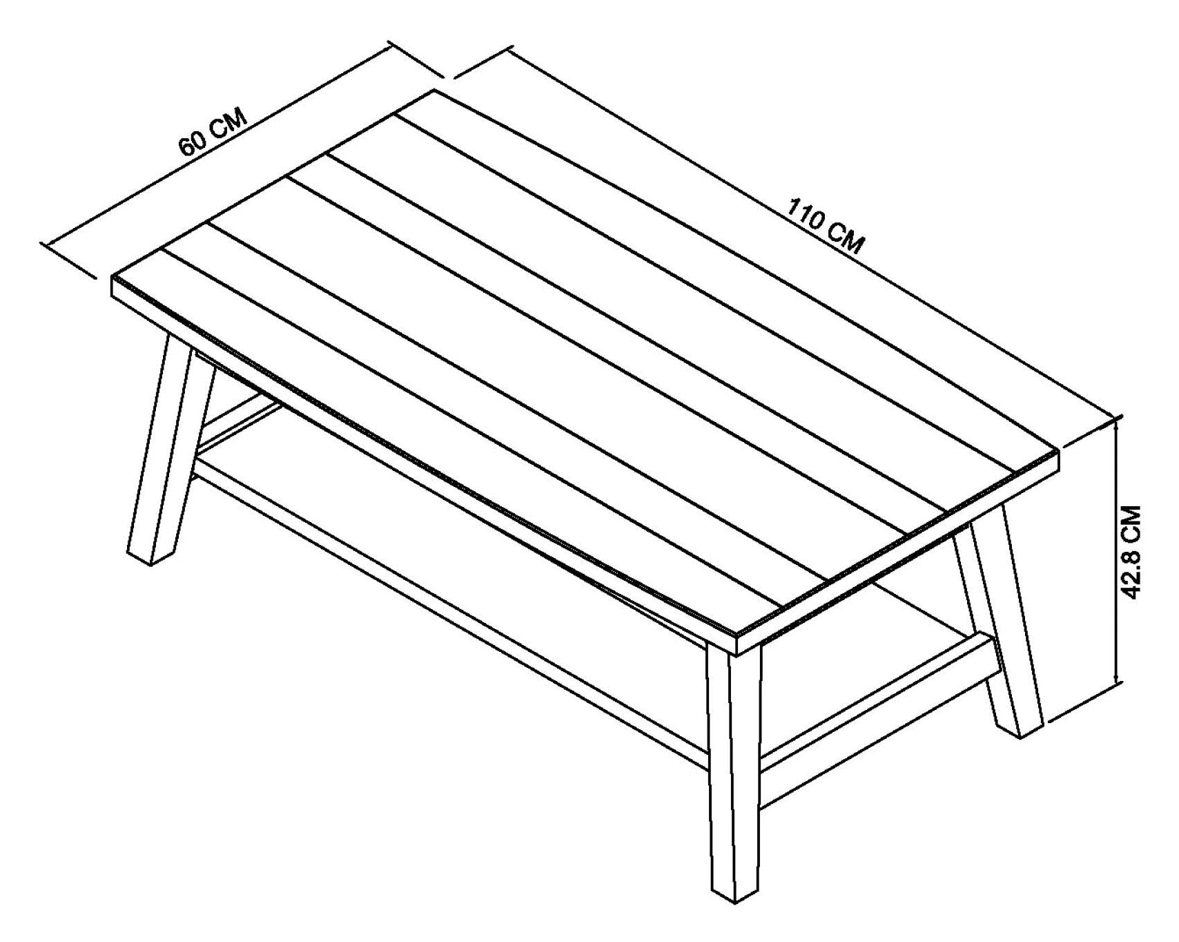 Camden Rustic Oak Coffee Table