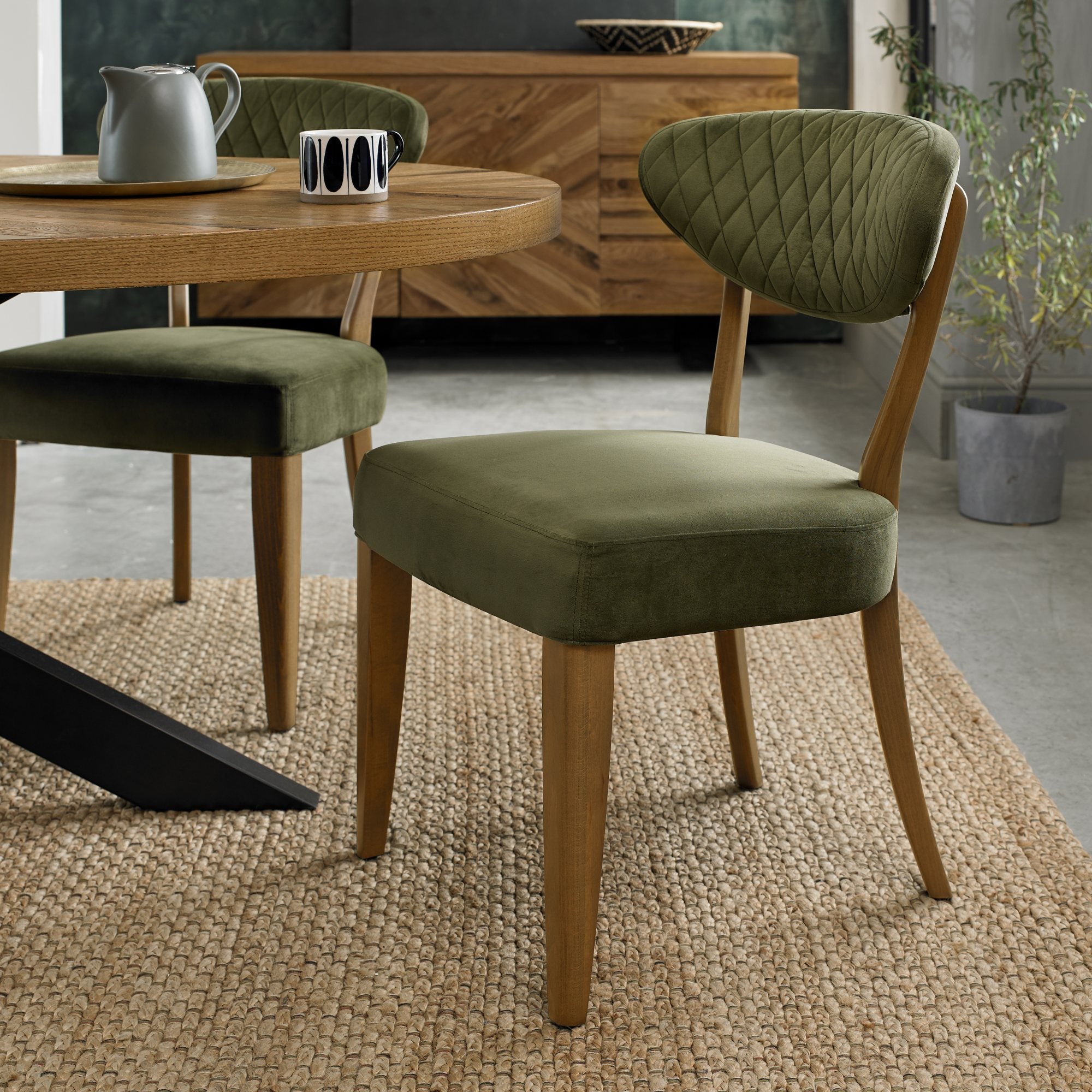Ellipse Rustic Oak Upholstered Chair