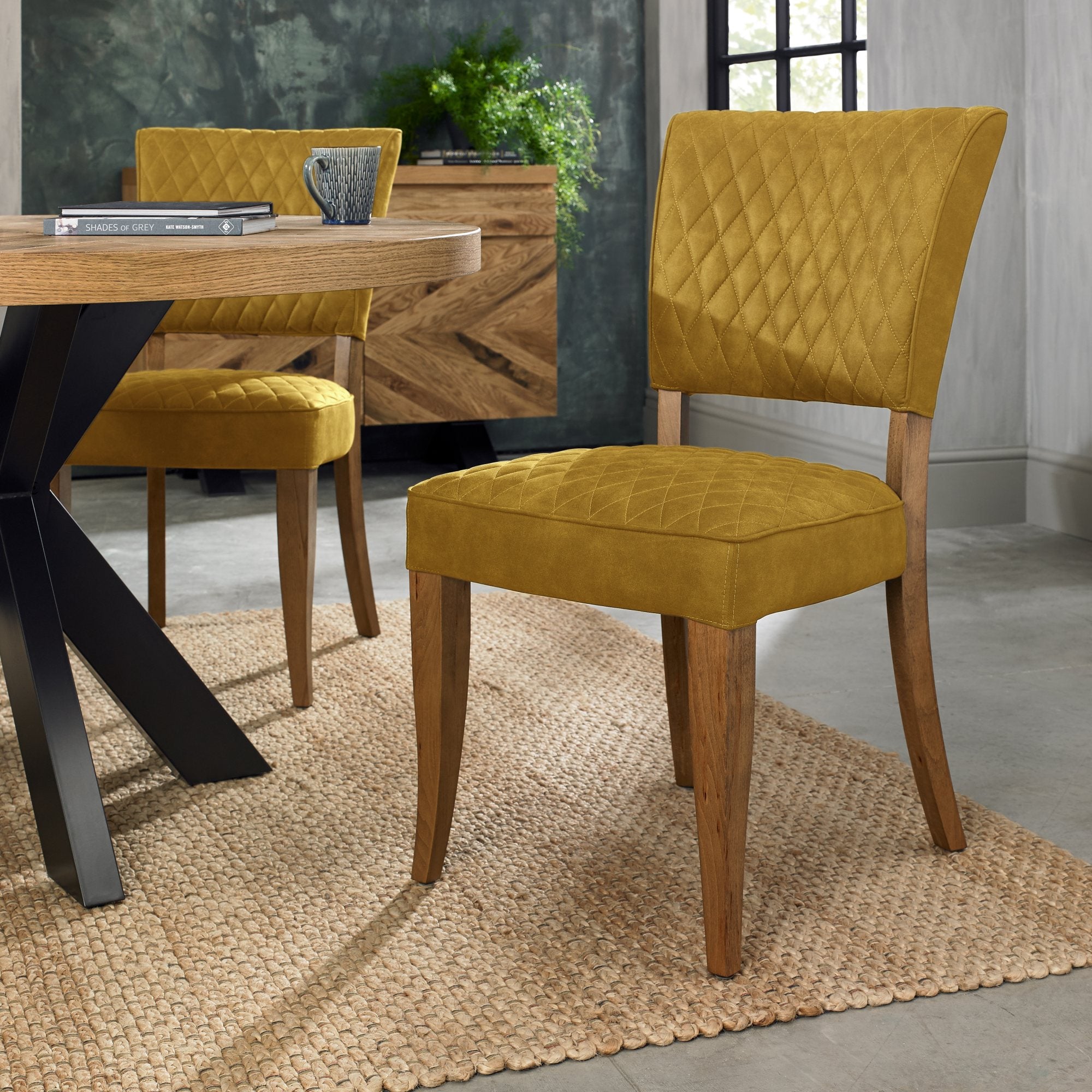 Logan Rustic Oak Upholstered Chair