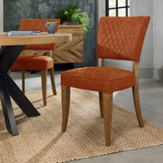Logan Rustic Oak Upholstered Chair