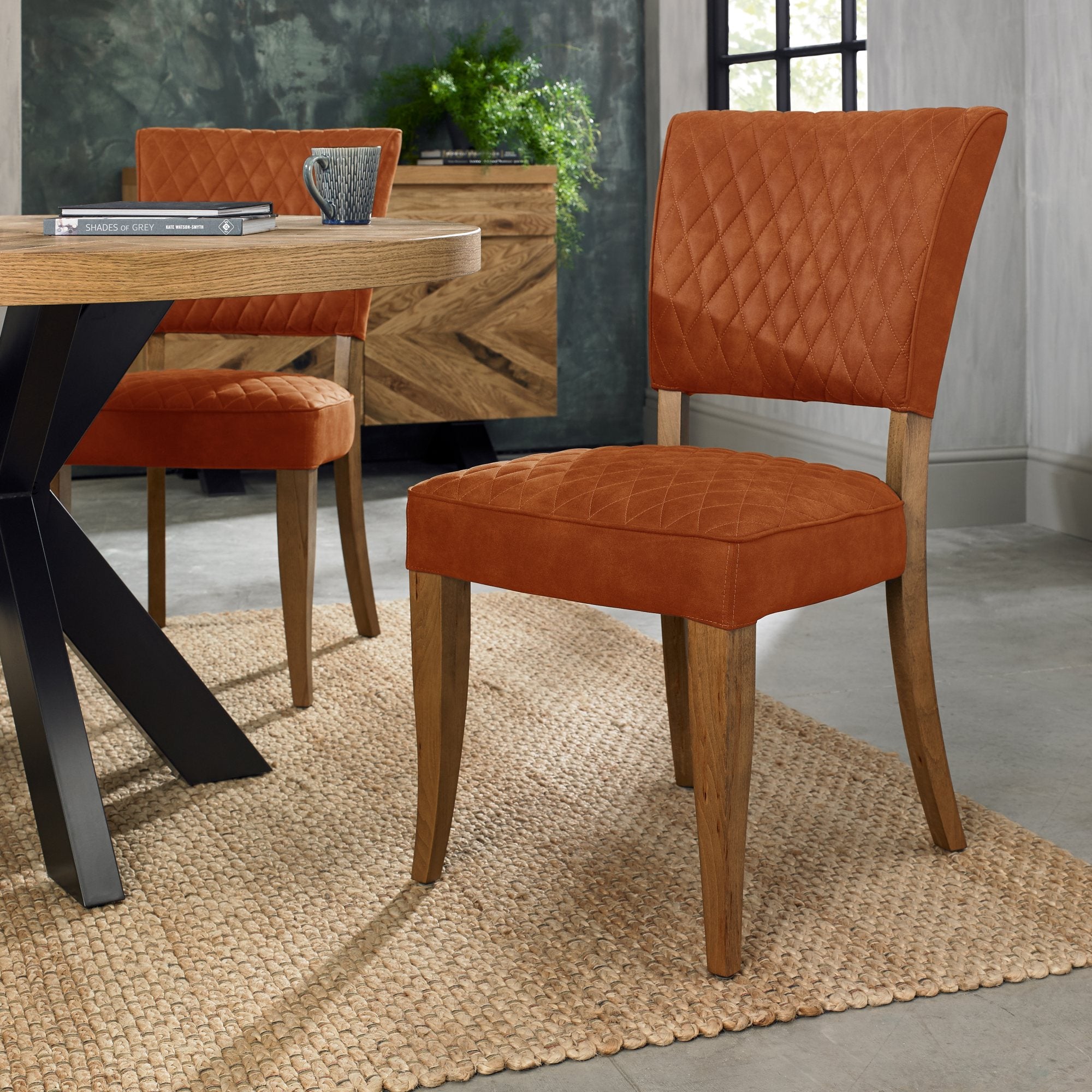 Logan Rustic Oak Upholstered Chair