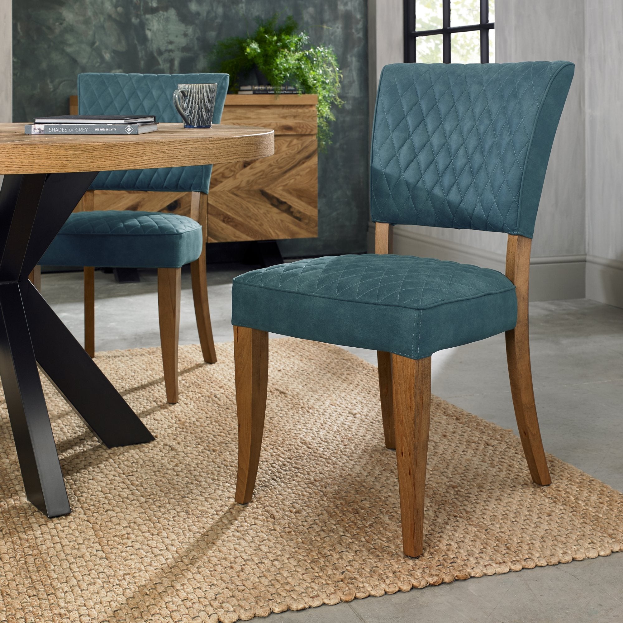 Logan Rustic Oak Upholstered Chair