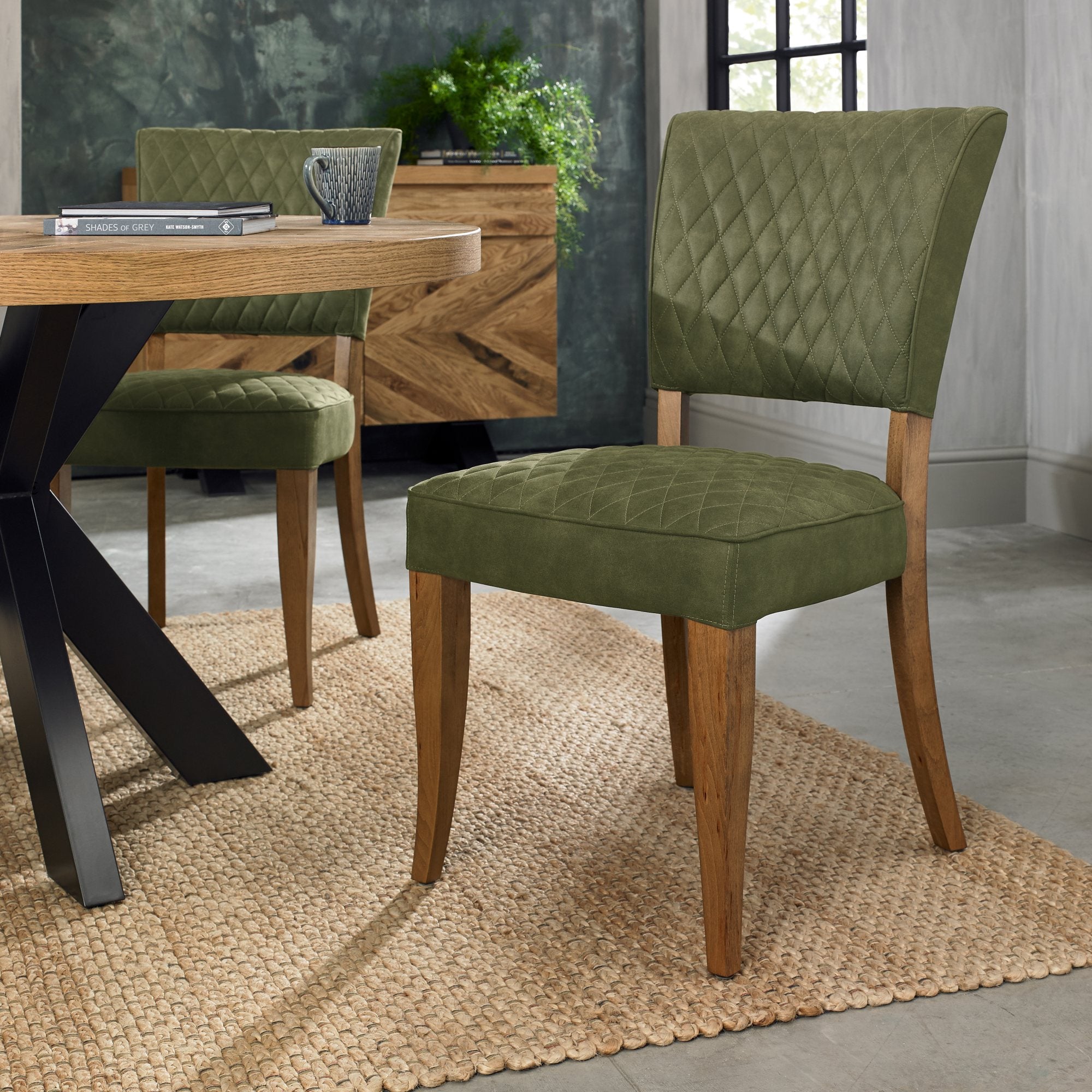 Logan Rustic Oak Upholstered Chair