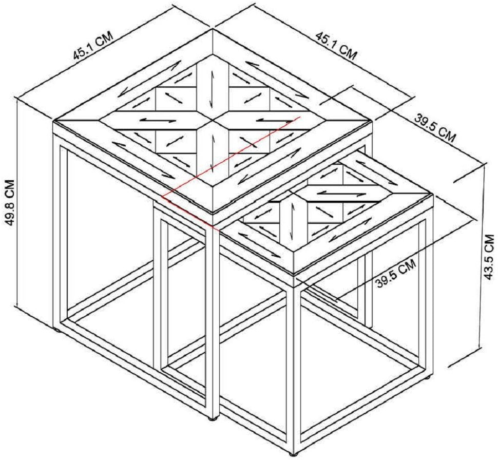 Athena Fumed Oak Nest of Lamp Tables