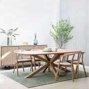 Kristensen Alcor Soft dining table with barrel-shaped top plate 200 x100