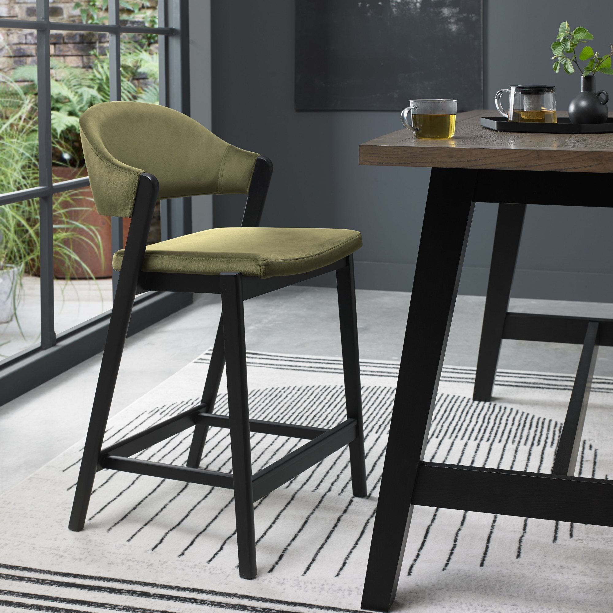 Camden Peppercorn Upholstered Bar Stool
